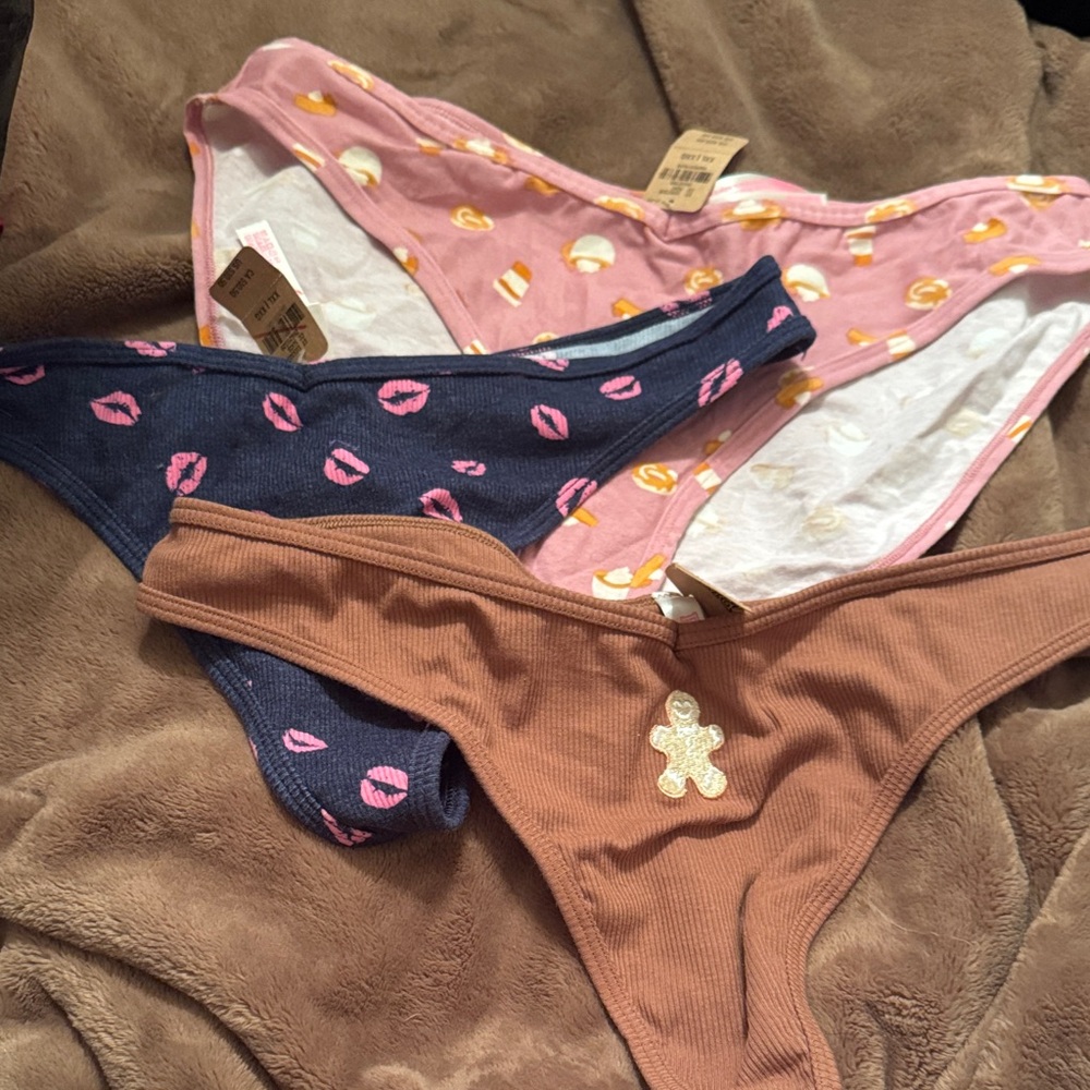 Fun Patterned Underwear Set - Pink, Blue, Brown